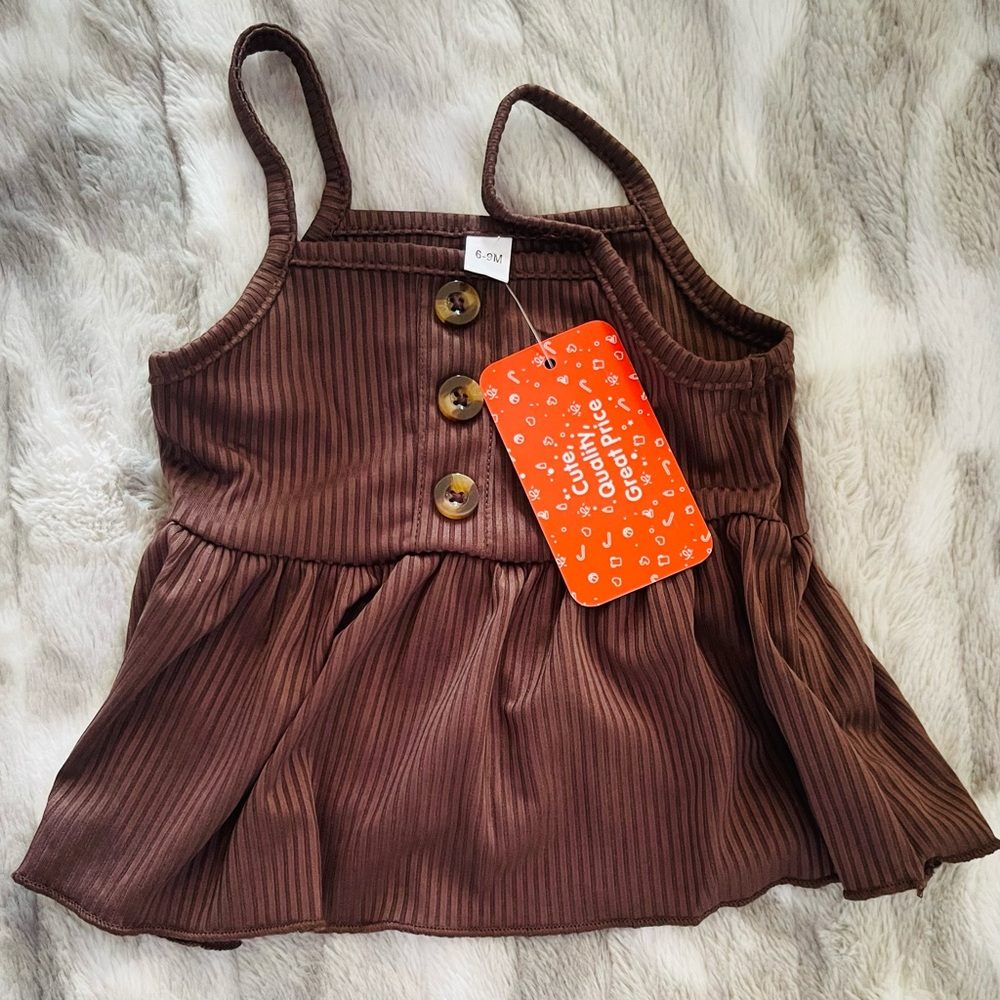 Brown Buttoned Kids Top
